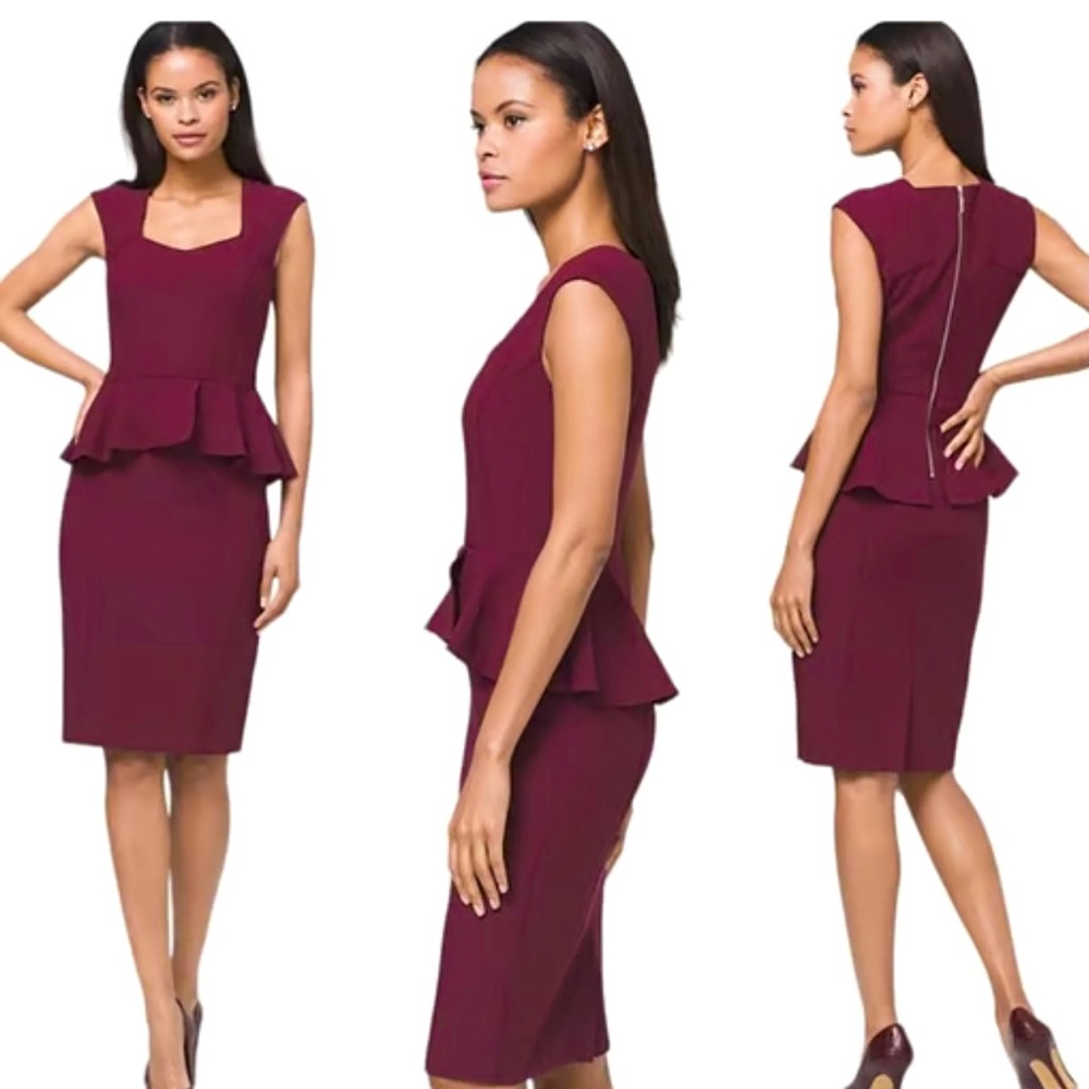 WHITE HOUSE BLACK MARKET, WHBM, size 4, burgandy dress